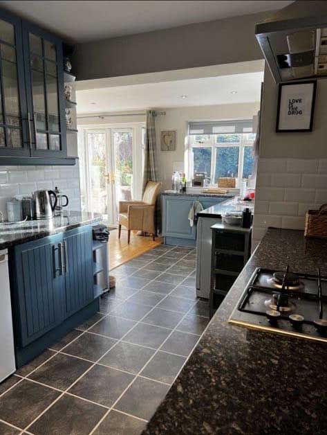 Navy fitted kitchen