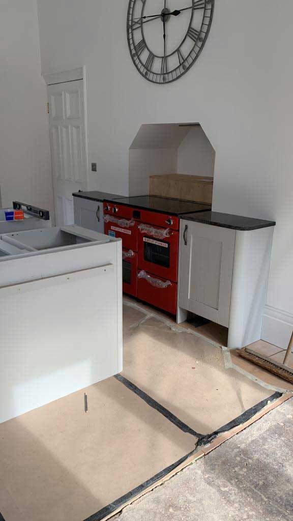 Cream kitchen with range cooker