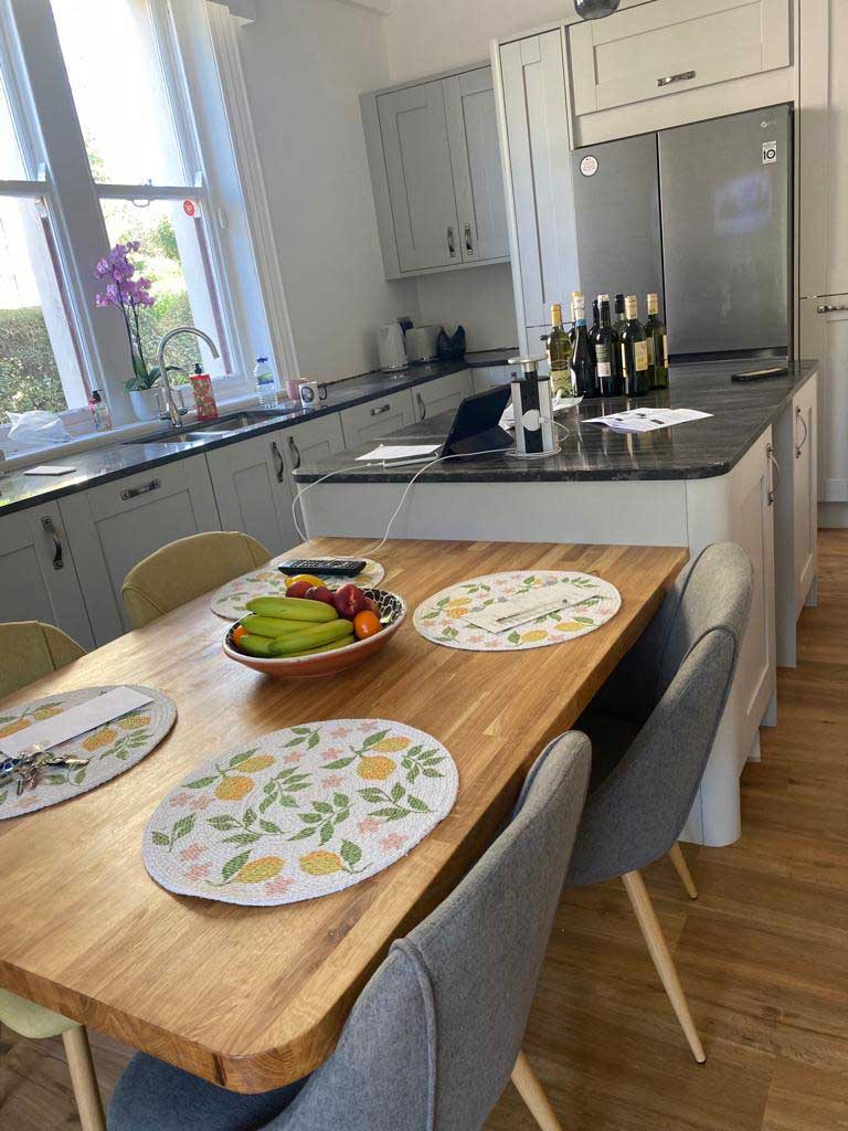 Cream shaker kitchen with island